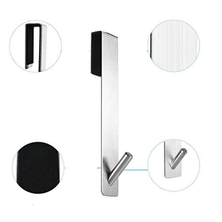 Microcase Taşınabilir  Paslanmaz Çelik Metal Banyo Duşakabin Mutfak vb. Alanlar için Dikey Askılık - GÜMÜŞ AL4836 2 Adet