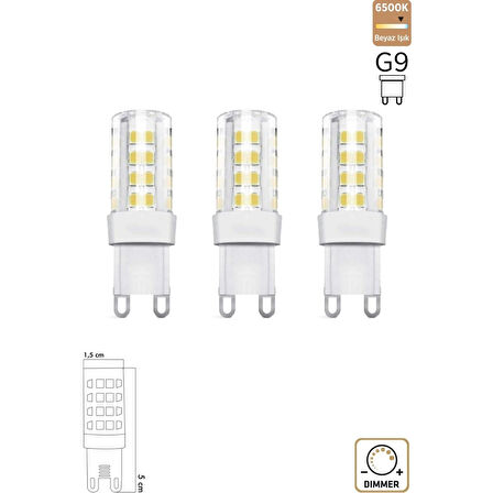 Mısır Şeffaf 5W 6500K G9 LED Ampul 3'lü ERD-305