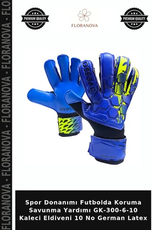 Spor Donanımı Futbolda Koruma Savunma Yardımı GK-300-6-10 Kaleci Eldiveni 10 No German Latex