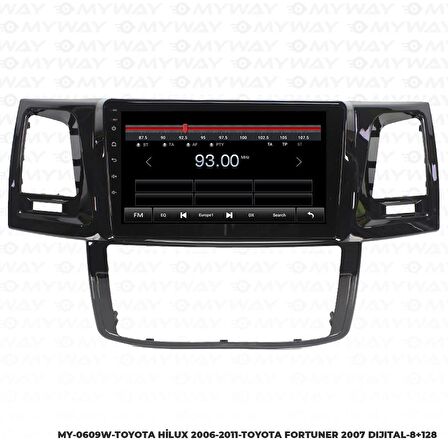 Araç Multimedya Toyota Fortuner Android 12 Carplay 4Gb Ram + 64Gb Hdd Navigasyon Ekran MYW