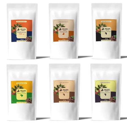 6x100 gr Dünya Kahveleri / Santos, Endonezya, Sidamo, Yirgacheffe, Guatemala