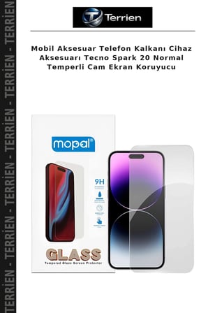 Mobil Aksesuar Telefon Kalkanı Cihaz Aksesuarı Tecno Spark 20 Normal Temperli Cam Ekran Koruyucu