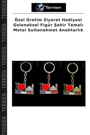 Özel Üretim Ziyaret Hediyesi Geleneksel Figür Şehir Temalı Metal Sultanahmet Anahtarlık