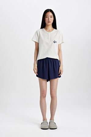 DeFacto Regular Fit Dokuma Pijama Altı-Fall in Love B8688AX24SMNV31