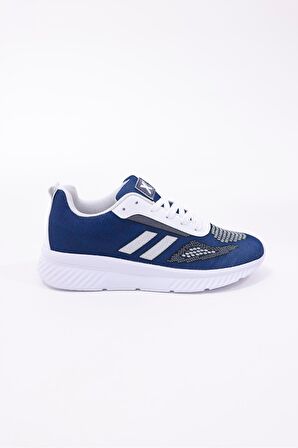 Dijital Baskılı Unisex Mavi Sneaker - Beyaz Desenli Günlük Ayakkabı