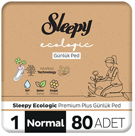 Sleepy Ecologic Premium Plus 80'li Günlük Ped