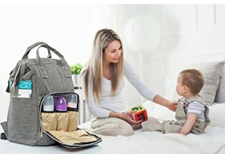 Baby Home Grand Anne Bebek Bakım Sırt Çantası Termal Biberonlu Askı Aparatlı