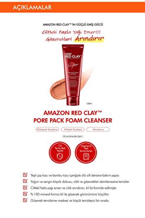 Missha Red Clay Yağlı Cilt için Temizleyici Yüz Temizleme Köpüğü 120 ml 
