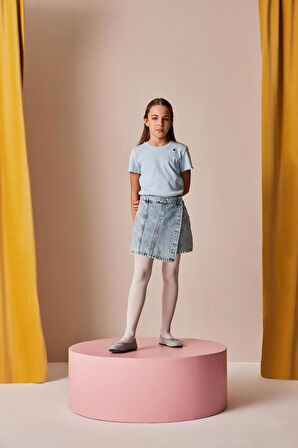 DeFacto Kız Çocuk 23 Nisan Çocuk Bayramı Jean Şort Etek B5035A825SMNM28