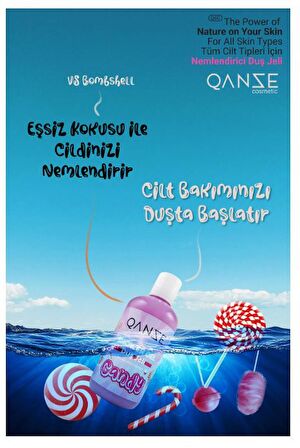 Qanze Candy Nemlendirici Duş Jeli – Yoğun Temizleme Ve Ferahlatıcı Eşsiz Çiçeksi Kokulu – VS Bombshell 250 ml