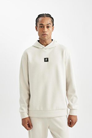 DeFactoFit Standart Fit Kapüşonlu Skuba Dalgıç Kumaş Sporcu Sweatshirt B4758AX24AUBG721