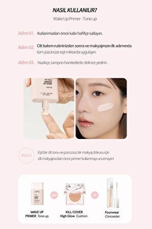 Uzun Süre Kalıcı Ton Eşitleyici Görünüm Sunan Makyaj Bazı Clio Wake Up Primer Tone Up