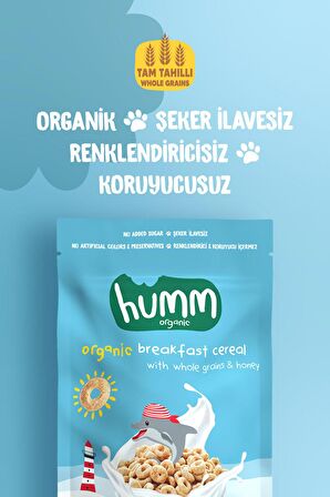 Humm Organic Tam Tahıllı ve Ballı Kahvaltılık Gevrek 80g