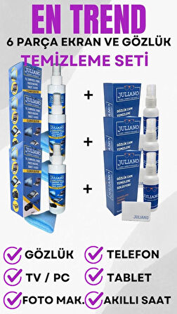 3 Adet 150 ML +3 Adet 50 ML Tv Ekran Ve Gözlük Temizleme Seti