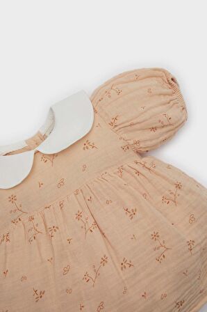 DeFacto Kız Bebek Yenidoğan Çiçek Desenli Müslin Tulum C5091A525SMBG392