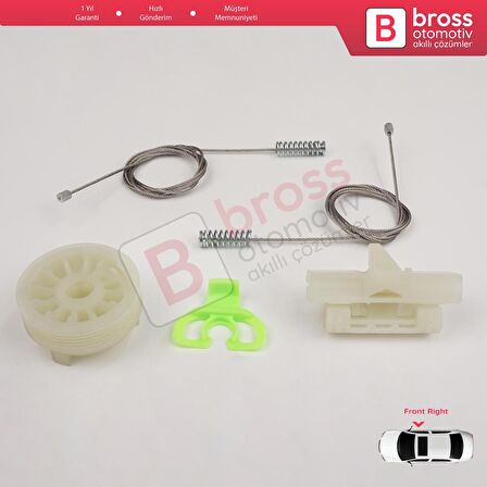 Fiat Punto Grande Evo 3 199 2005-2024 3/5-Kapı 51723315 İçin Elektrikli Ön Sağ Cam Kriko Tamir Seti