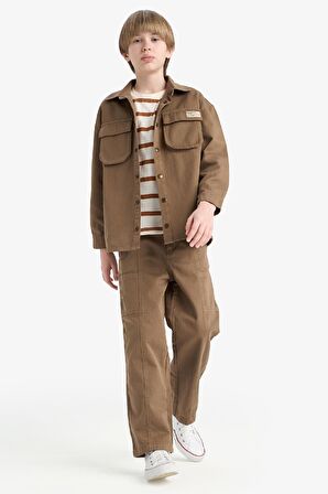 Erkek Çocuk Loose Fit Beli Lastikli Twill Pantolon
