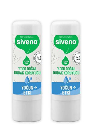 Siveno %100 Doğal Dudak Koruyucu Yoğun Etki Bitkisel Lipbalm Krem Nemlendirici Parlatıcı Onarıcı 6 G 2 X Adet