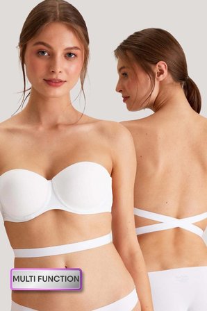 Beyaz 6027 Pisa Push-up Straplez Multi Function Sütyen