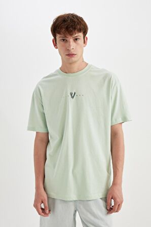 DeFacto Vikings Boxy Fit Bisiklet Yaka Kısa Kollu Tişört C5869AX24HSGN1105