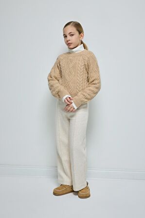 DeFacto Kız Çocuk Wide Leg Geniş Bol Paça Beli Lastikli Eşofman Altı A9321A824WNBG722