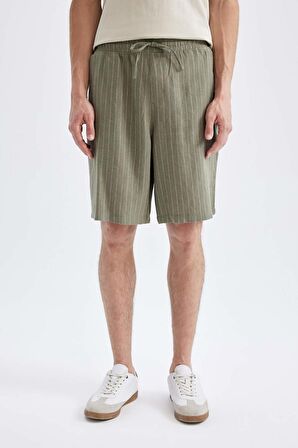 DeFacto Relax Fit Keten Karışımlı Bermuda Şort C1240AX24SMKH82