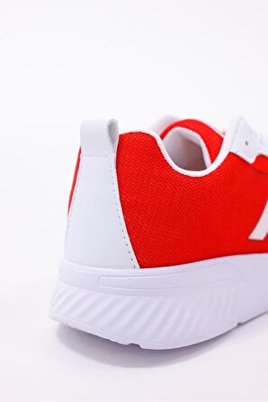 Dijital Baskılı Unisex Kırmızı Sneaker - Beyaz Desenli Günlük Ayakkabı