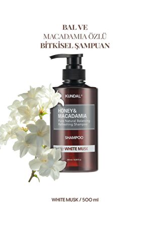 Kırılma Karşıtı, Besleyici Şampuan Kundal Honey & Macadamia Nature Shampoo 500ml (White Musk)