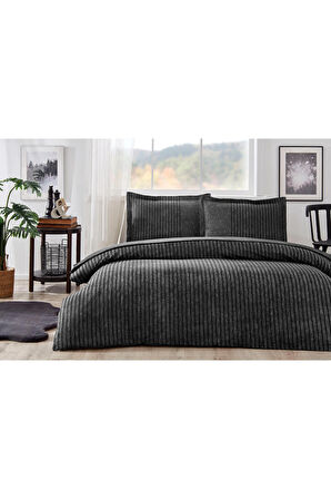 Özdilek Antrasit Noir Çift Kişilik Lastikli Fitted Çarşaf Nevresim Takımı