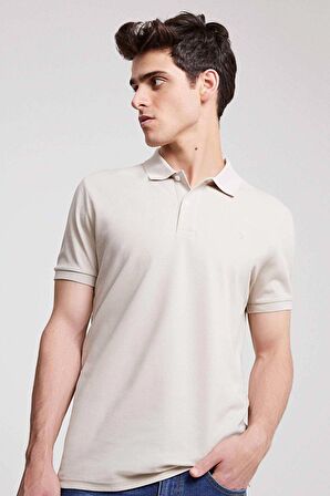 Ds Damat Regular Fit Taş Pike Dokulu %100 Pamuk Kıvrılmaz Polo Yaka Nakışlı T-Shirt 4HC14ORT51000 4HC14ORT51000