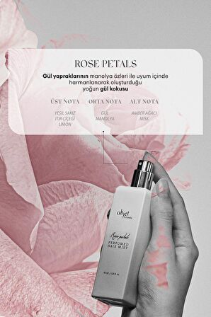Nem ve Parlaklık Veren Parfümlü Saç Misti KUNDAL Perfumed Hair Mist 40 ml (Rose Petals)
