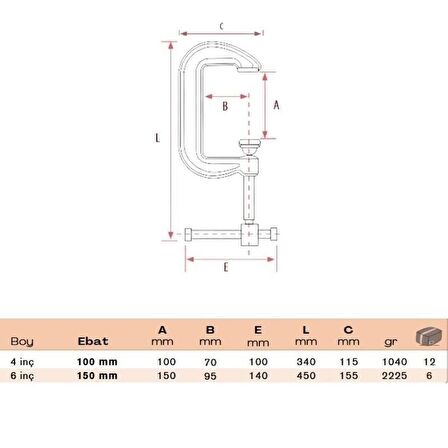 BULUT Dövme Kazancı İşkencesi G Tipi 6 inç 150 mm