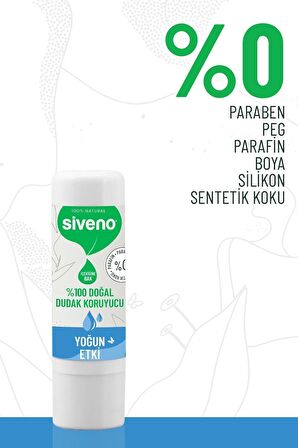 Siveno %100 Doğal Dudak Koruyucu Yoğun Etki Bitkisel Lip Balm Krem Nemlendirici Parlatıcı Onarıcı 6 gr