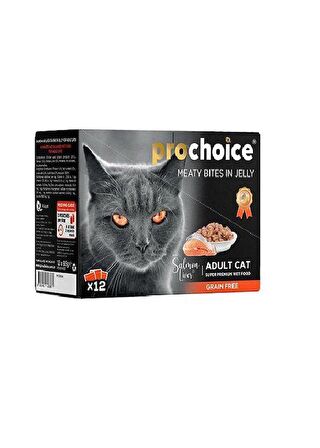 Prochoice Pouch Tahılsız Somon ve Ciğerli Yetişkin Yaş Kedi Maması 85gr X 12 adet