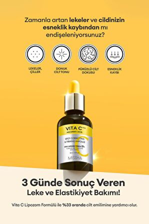 Missha Tüm Cilt Tipleri İçin Leke Karşıtı Gece Leke Ampul  30 ml 