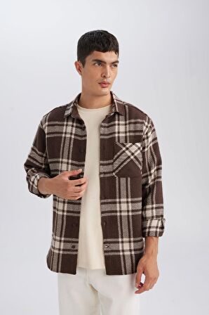 DeFacto Regular Fit Kareli Oduncu Flanel Uzun Kollu Gömlek D4132AX24WNBN192