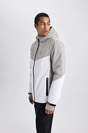 DeFactoFit Su İtici Slim Fit Kapüşonlu Ribana Mont B2303AX24SPGR52