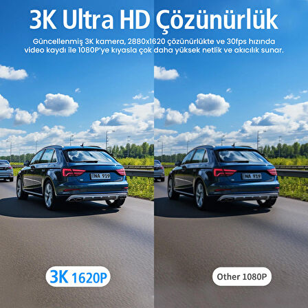 Kawa D6 2K 1440P WDR WiFi 145° Geniş Açı Lens Araç Kamerası