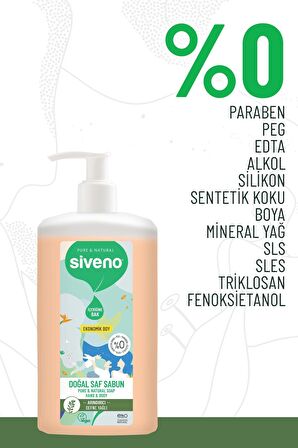 Siveno %100 Doğal Sıvı Kastil Sabun Defne Yağlı Arındırıcı Nemlendirici Bitkisel Vegan 1000 ml