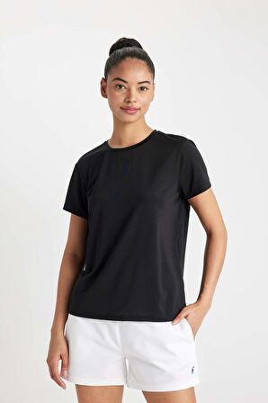 DeFactoFit Standart Fit Bisiklet Yaka Sporcu Kısa Kollu Ağır Kumaş Tişört B8964AX24SMBK81