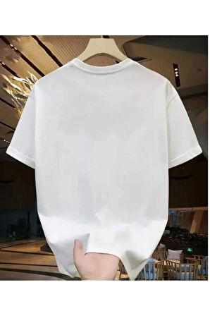 MALOÇBEY 3 çizgi baskılı oversize unisex basic o yaka t-şhirt