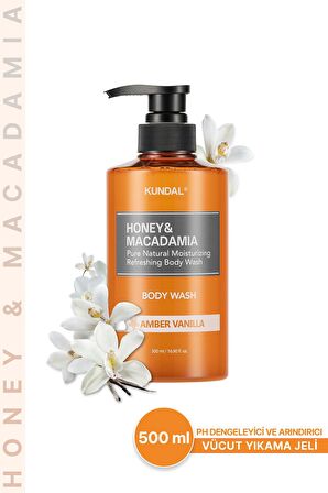 Yoğun Nemlendirici Vücut Yıkama Jeli Kundal Honey&Macadamia Pure Body Wash 500ml (Amber Vanilla)