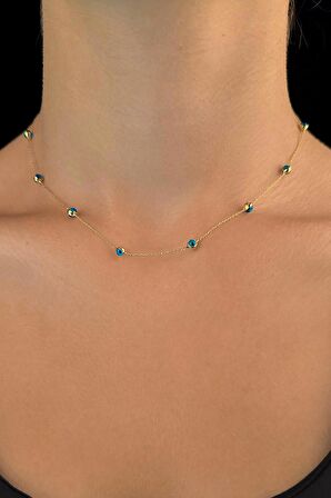 14 Ayar Altın Göz Detaylı Kolye