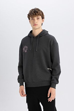 DeFacto Keith Haring Boxy Fit Kapüşonlu Sweatshirt C6520AX24AUAR221