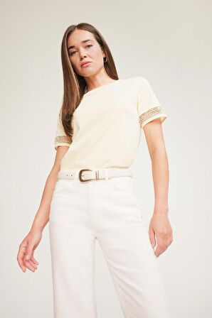 DeFacto Regular Fit Bisiklet Yaka Penye Kısa Kollu Tişört E4416AX25SMYL273