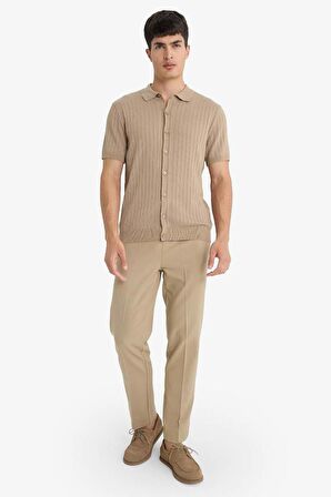 Standart Fit Polo Yaka Triko Kısa Kollu Polo Tişört