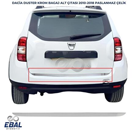 Dacia Duster Formlu Krom Bagaj Alt Çıtası  2010-2018 Arası Paslanmaz Çelik