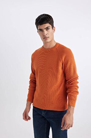DeFacto Standart Fit Normal Kesim Bisiklet Yaka Basic Düz Triko Kazak A8458AX24SPOG343