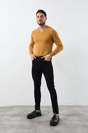 Erkek Koyu Lacivert Straight Fit Jean Pantolon