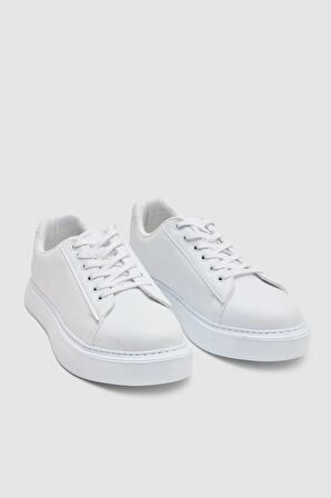 Twn Beyaz Kalın Beyaz Tabanlı Sneaker Ayakkabi 0EC09ORT0378 0EC09ORT0378